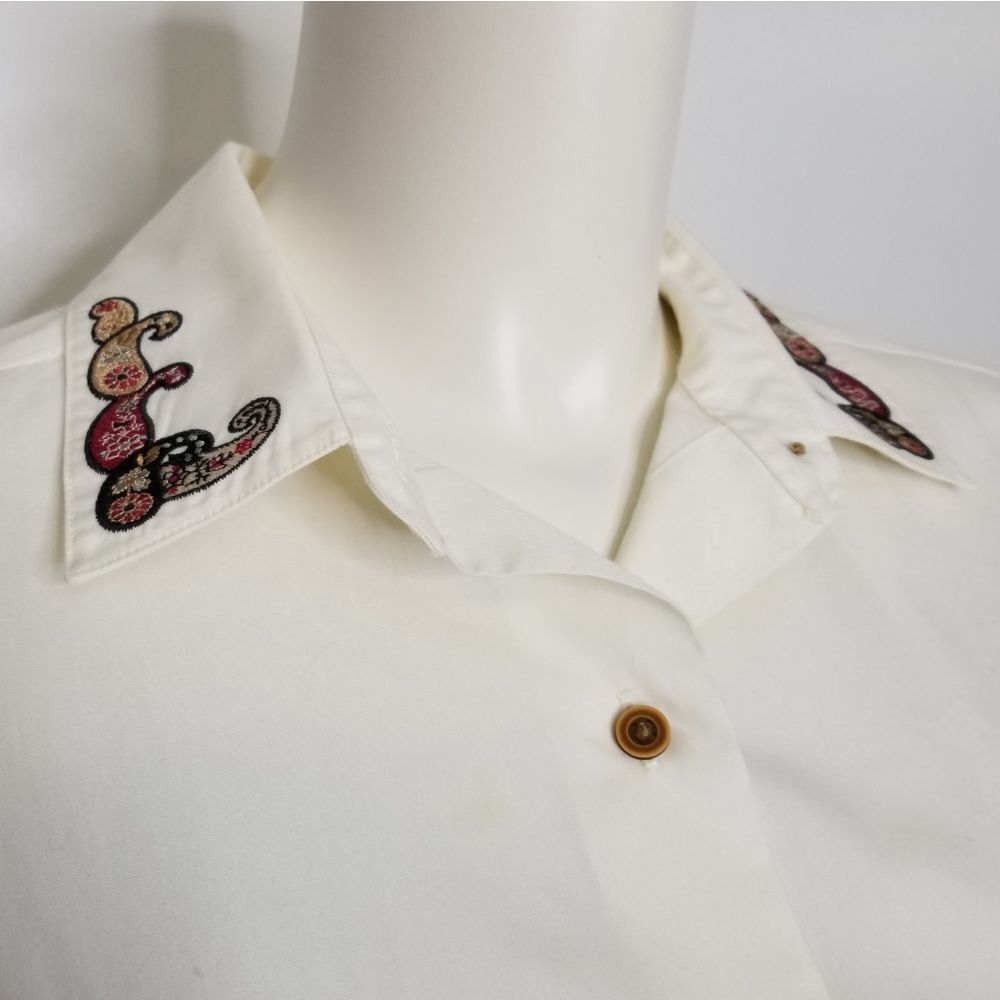 Pendleton Women's Button Up Embroidered Blouse - image 4